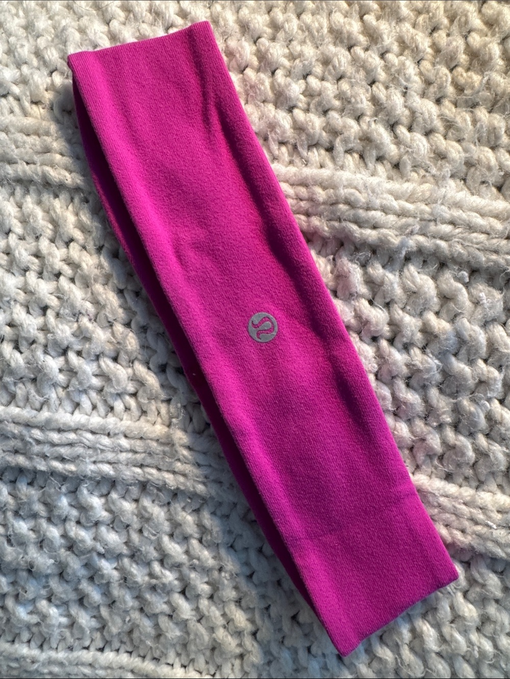 lululemon athletica Women’s Magenta Stretch Headband with Reflective Logo